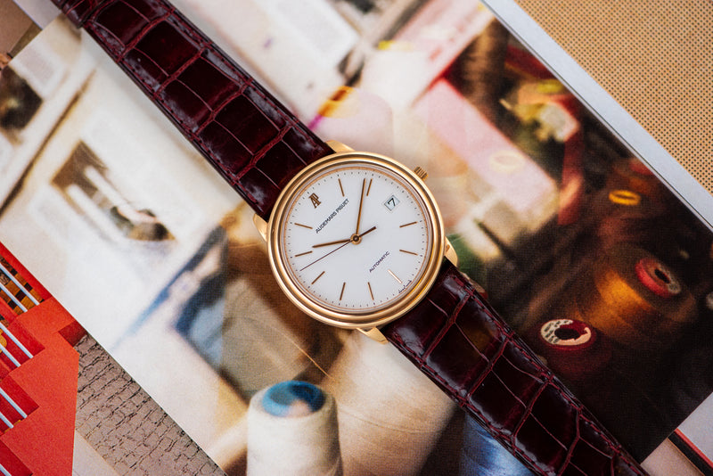 Full Set 1993 Audemars Piguet "Classique" 18k Rose Gold White Dial 14675 OR 