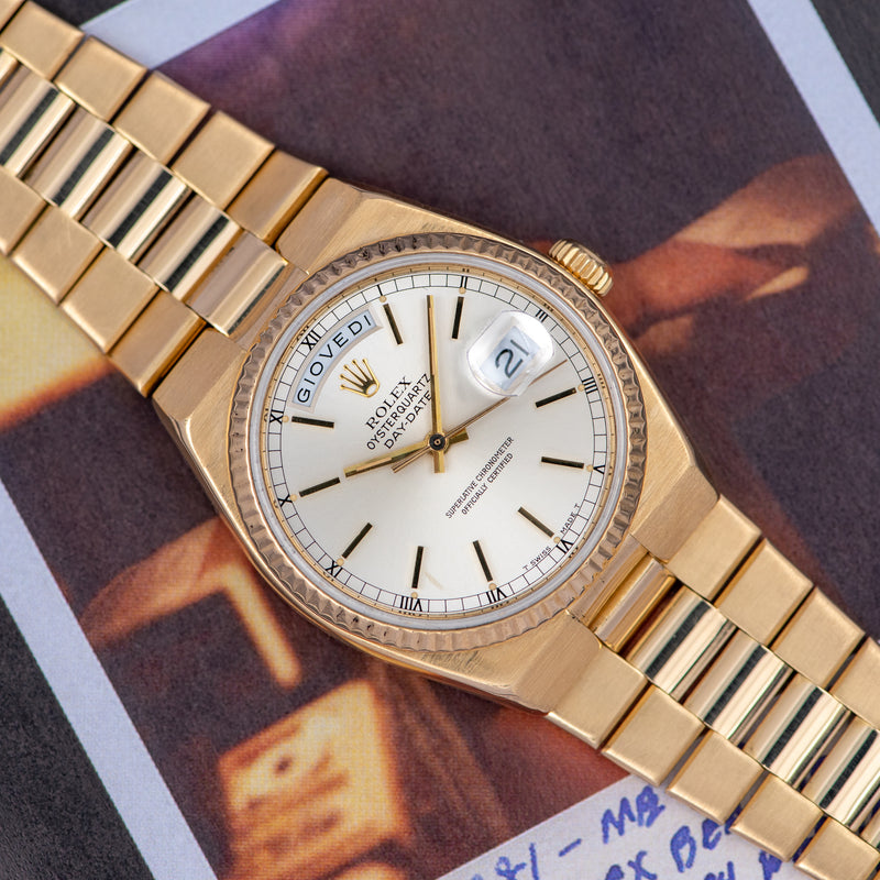 1981 Rolex Oysterquartz Day-Date 18k Yellow Gold "Champagne" Dial 19018