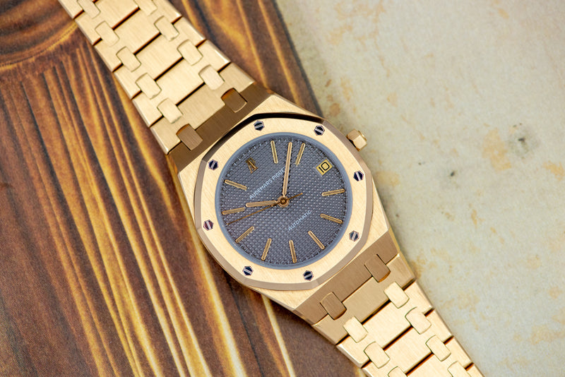 1980s Audemars Piguet Royal Oak 18k Yellow Gold Grey Dial 4100BA