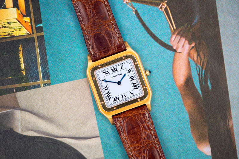 1994 Cartier Santos Dumont Ultra Thin "Swiss" dial 9605 with Box and papers