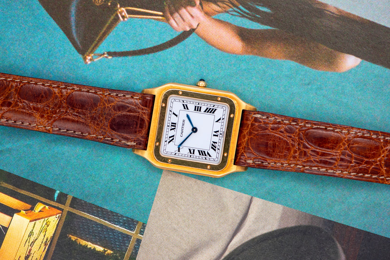 1994 Cartier Santos Dumont Ultra Thin "Swiss" dial 9605 with Box and papers