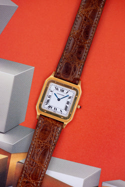 1994 Cartier Santos Dumont Ultra Thin "Swiss" dial 9605 with Box and papers