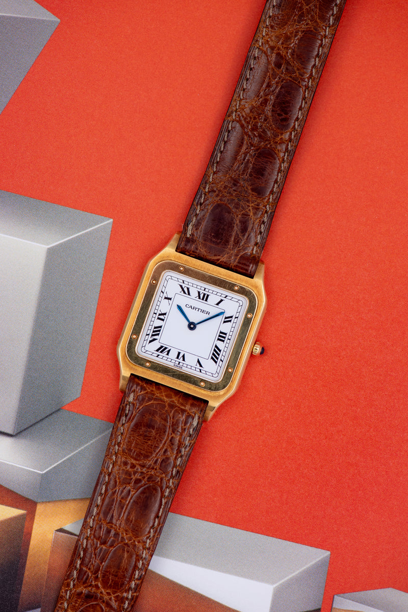 1994 Cartier Santos Dumont Ultra Thin "Swiss" dial 9605 with Box and papers