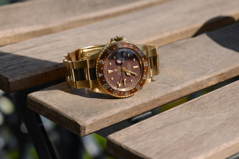1973 Rolex Oyster Perpetual GMT Master 18k Yellow Gold "Nipple" Dial 1675/8