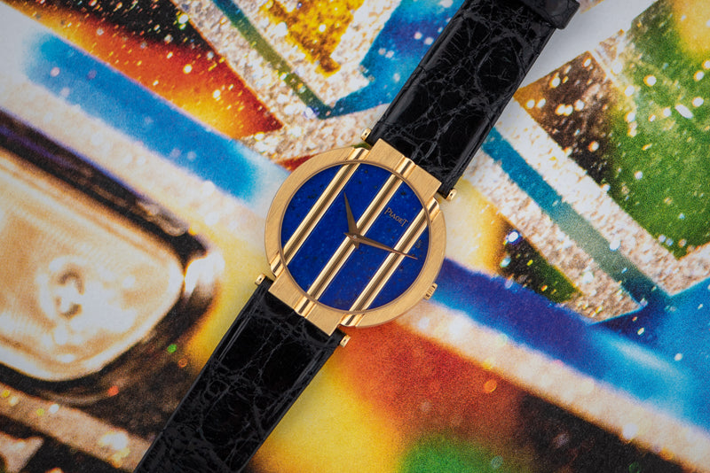 1990s Piaget Polo 18k Yellow Gold "Lapis Lazuli" Dial 5673
