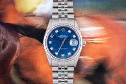 Full Set 2000 Rolex Oyster Perpetual Datejust "Sodalite" Dial 16234