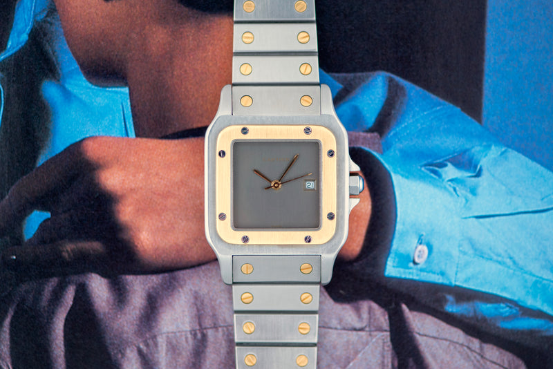 1980s Cartier Santos Gold/Steel Slate Dial 2961