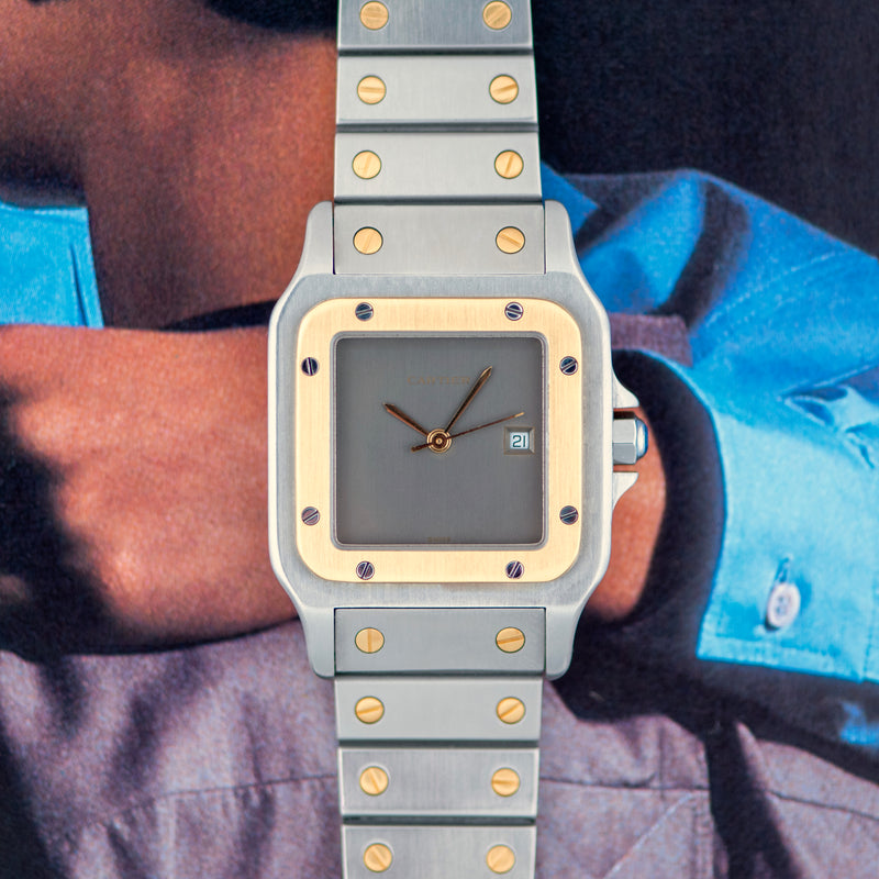 1980s Cartier Santos Gold/Steel Slate Dial 2961