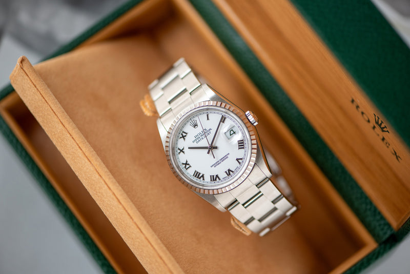 2002 Rolex Oyster Perpetual Datejust White Dial with Box and Papers 16200