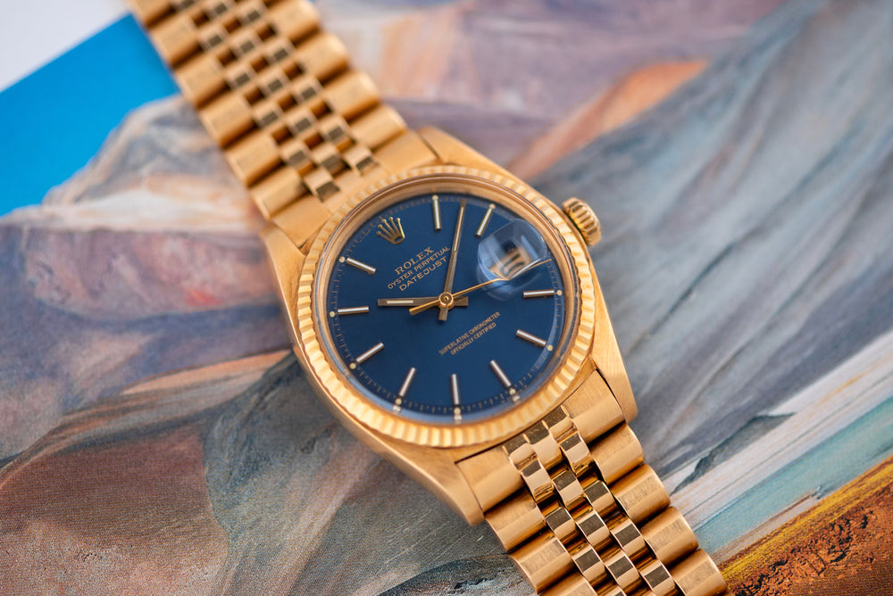 Full Set 1973 Rolex Oyster Perpetual Datejust "Blue" Dial 1601