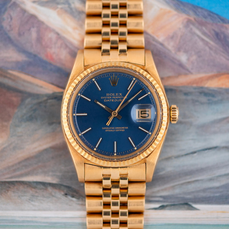Full Set 1973 Rolex Oyster Perpetual Datejust "Blue" Dial 1601