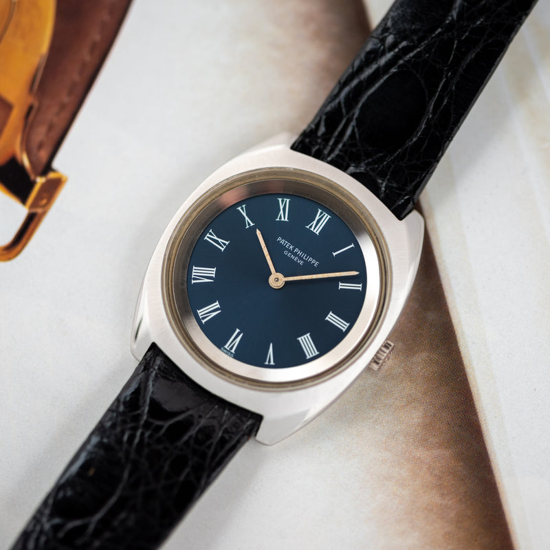 1970s Patek Philippe Tonneau Blue Dial 3579