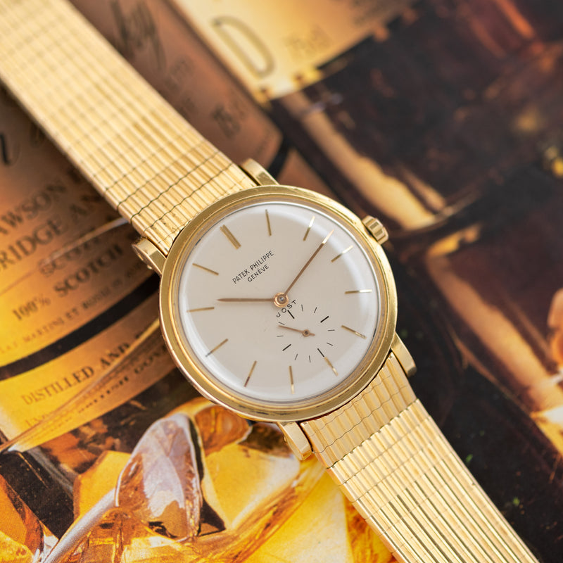 1950s Patek Philippe Calatrava 18k Yellow Gold Double Signed "JOST" Silvered Dial 3415