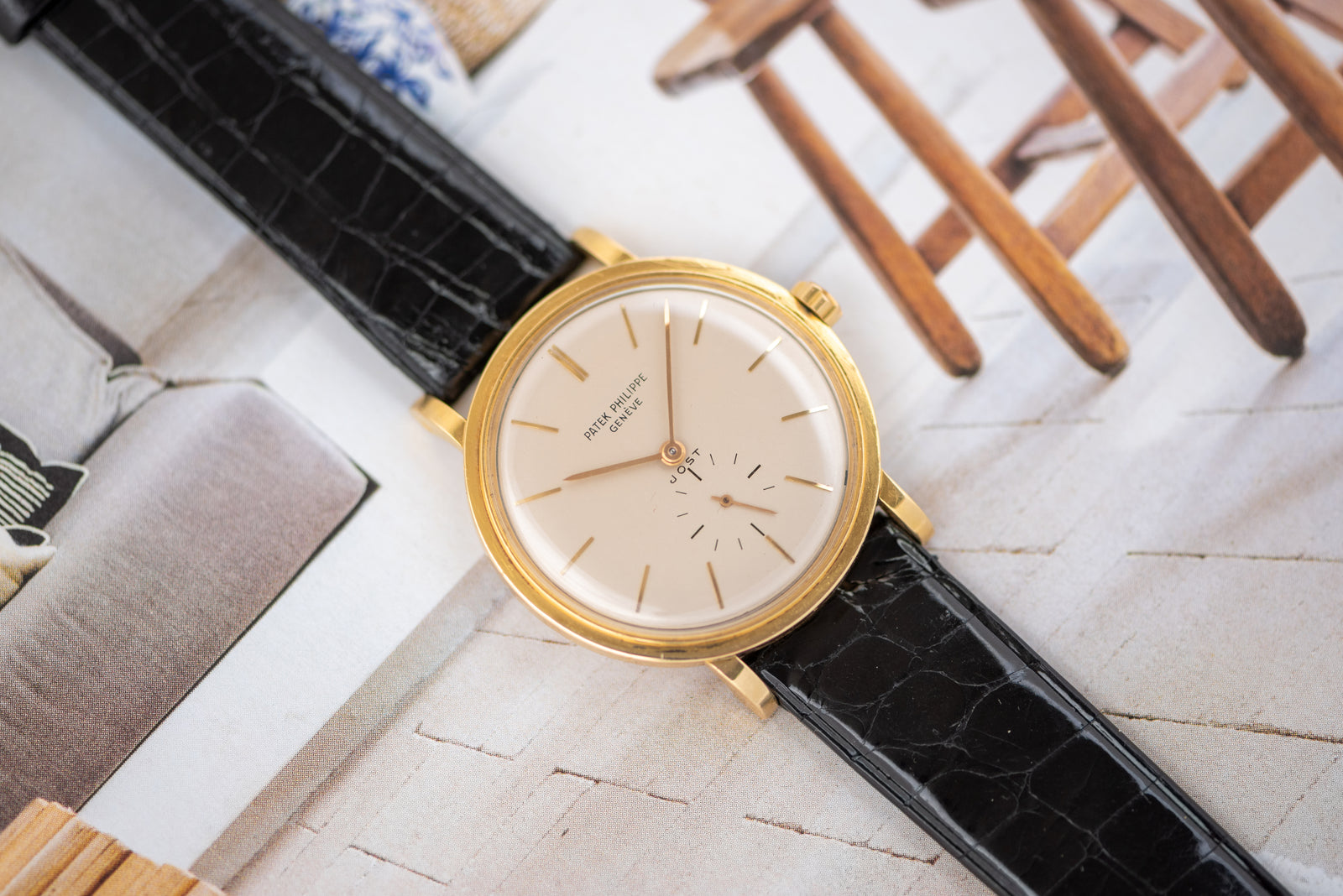 1950s Patek Philippe Calatrava Double Signed JOST 18k Yellow Gold 34 Archiwatch