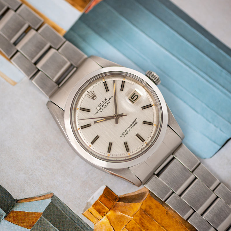 1971 Rolex Oyster Perpetual Datejust Vertical Brushed Silver "Sigma" dial 1600