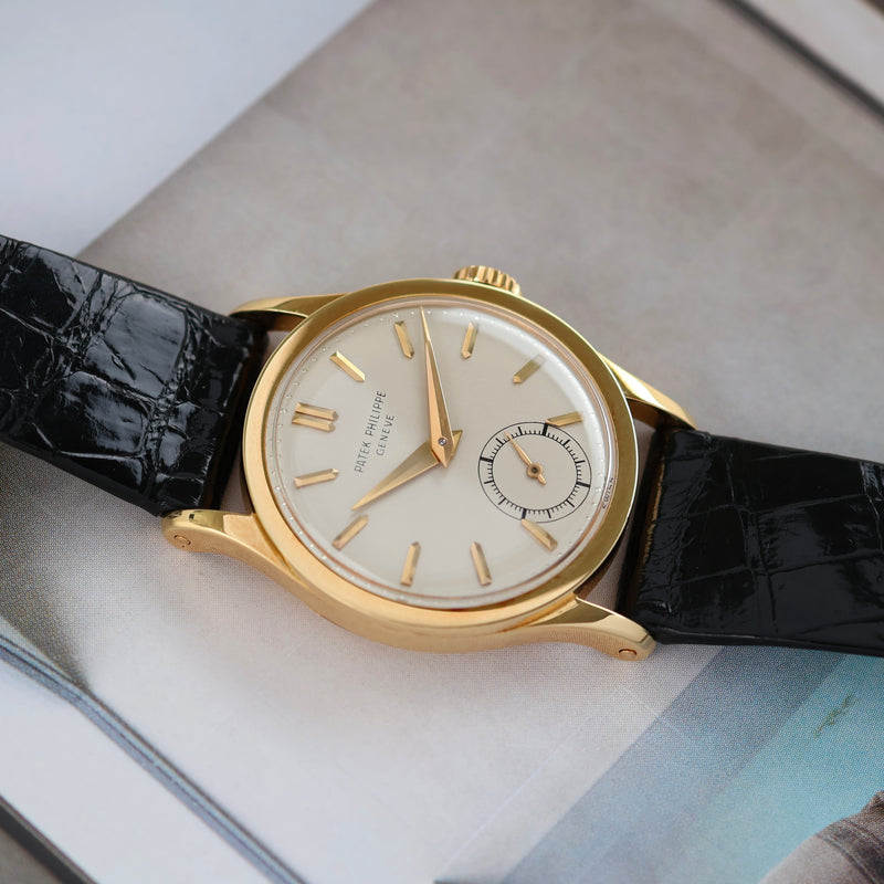 1950s Patek Philippe Calatrava 18k Yellow Gold Silvered Dial 96