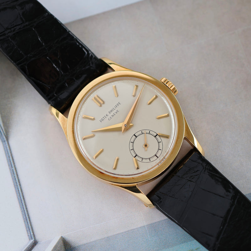 1950s Patek Philippe Calatrava 18k Yellow Gold Silvered Dial 96