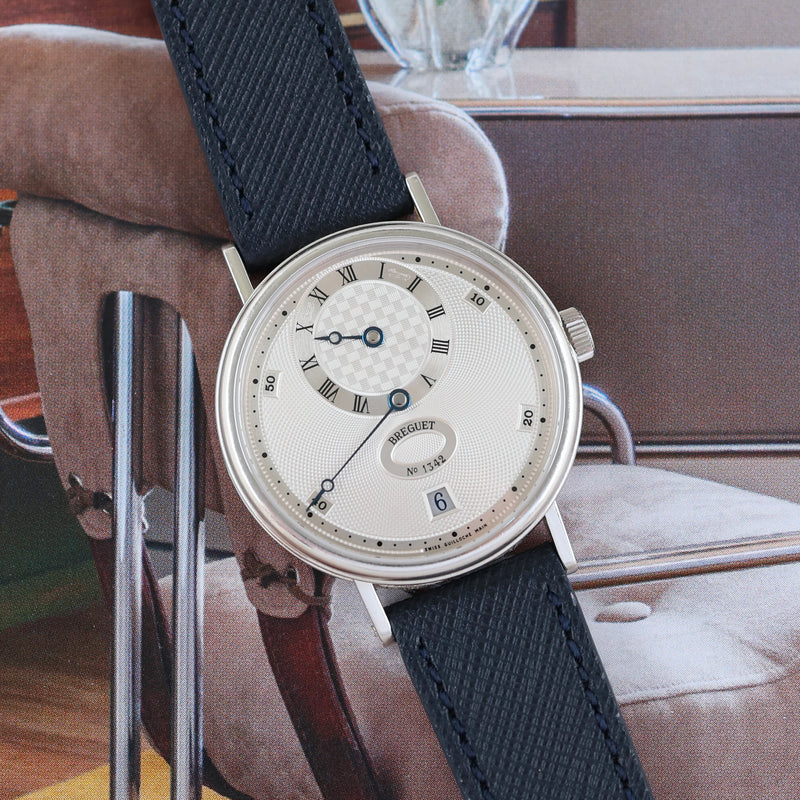 2000s Breguet Classique Regulator Platinum Guilloché engraved silvered Dial 5187 PT