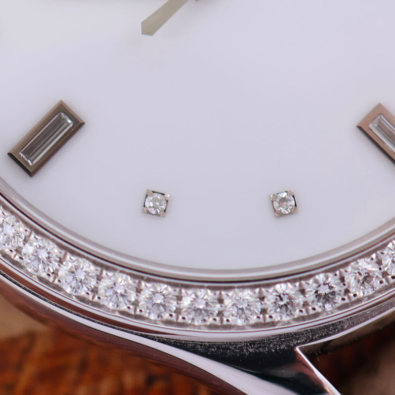 2010s Patek Philippe Jumbo Calatrava Diamond-set glossy white Dial 5108G