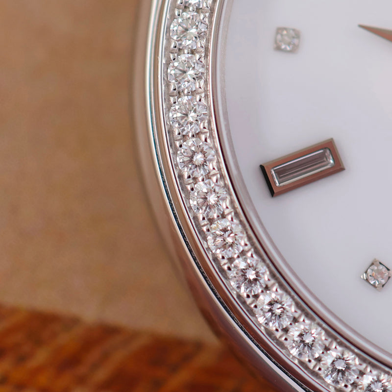 2010s Patek Philippe Jumbo Calatrava Diamond-set glossy white Dial 5108G