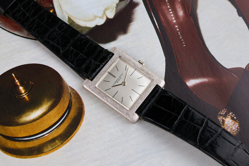 1950s Audemars Piguet Tank Normale Ultra-Thin 18k White Gold Silvered ...