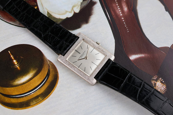 1950s Audemars Piguet Tank Normale Ultra-Thin 18k White Gold Silvered ...