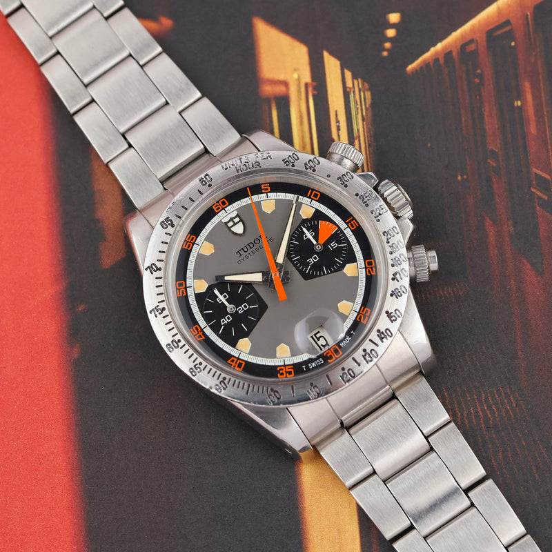 1971 Tudor Oysterdate Chronograph Monte-Carlo "Homeplate" Grey Dial 7032/0