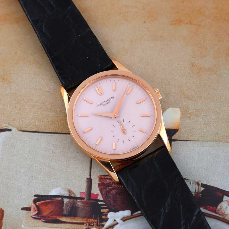 1993 Patek Philippe Calatrava 18k Rose Gold Ivory-White Dial 3796 with extract from the archives
