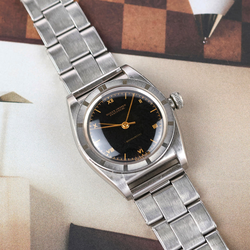 1941 Rolex Oyster Perpetual Chronometer Bubbleback Center Seconds Black dial 3372