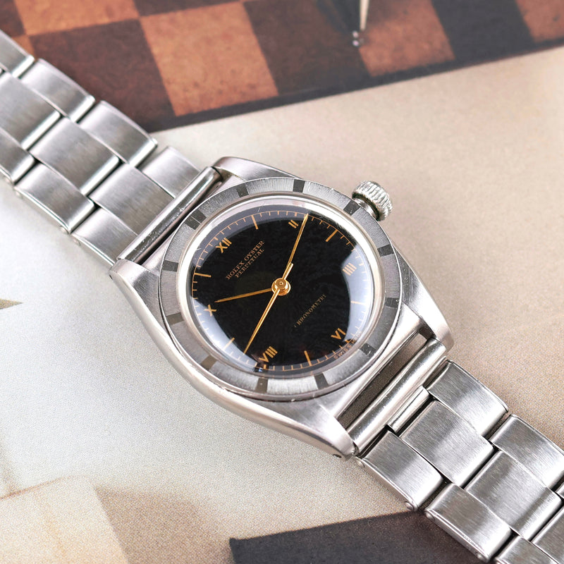 1941 Rolex Oyster Perpetual Chronometer Bubbleback Center Seconds Black dial 3372