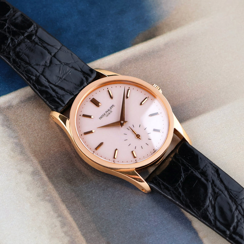 1993 Patek Philippe Calatrava 18k Rose Gold Ivory-White Dial 3796 with extract from the archives