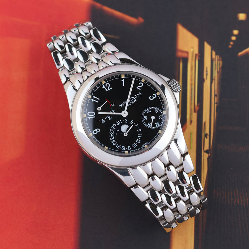 2001 Patek Philippe Neptune Automatic Calendar Power Reserve Moonphase Black Dial 5085A/1A-001