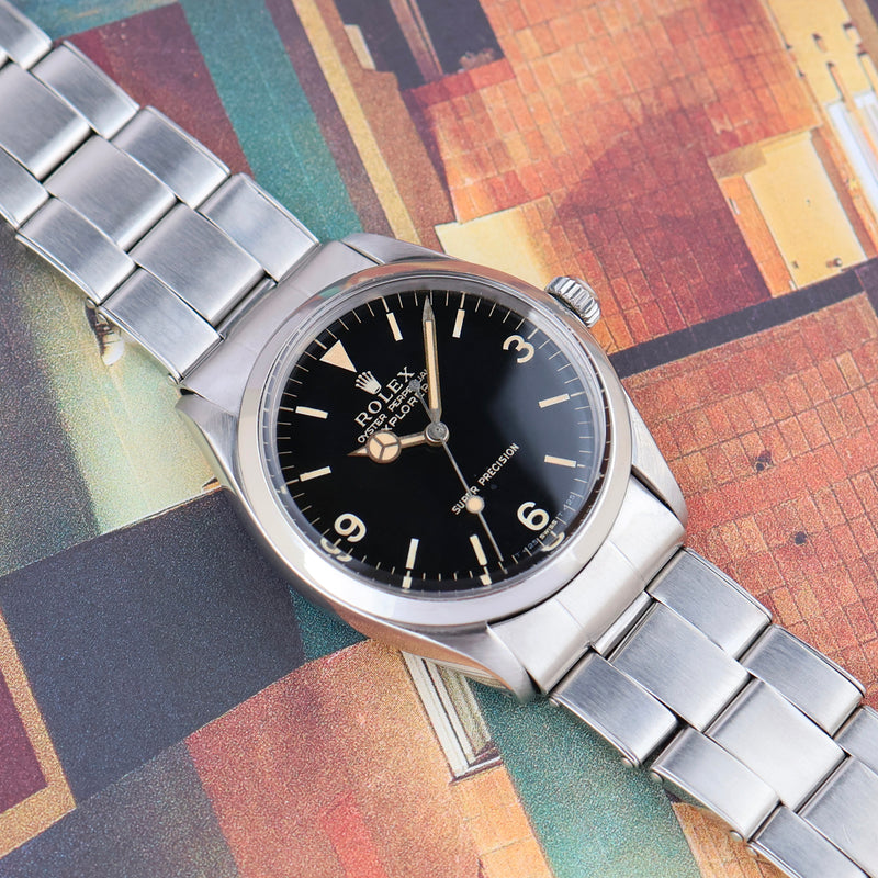 1964 Rolex Oyster Perpetual Explorer Super Precision Double Swiss Gilt Dial 5500