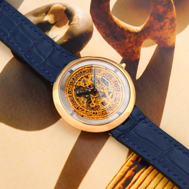 1990s Chaumet Pebble 18k yellow gold Skeleton date Automatic 13A