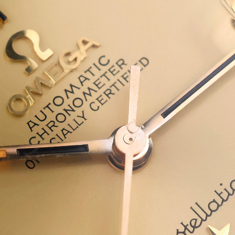 1967 Omega Chronometer Officially Certified Constellation 18k Yellow Gold 168009 C-Shape with Box