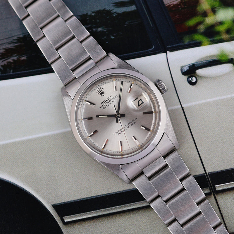 1967 Rolex Oyster Perpetual Datejust Silvered Soleil Dial 1600