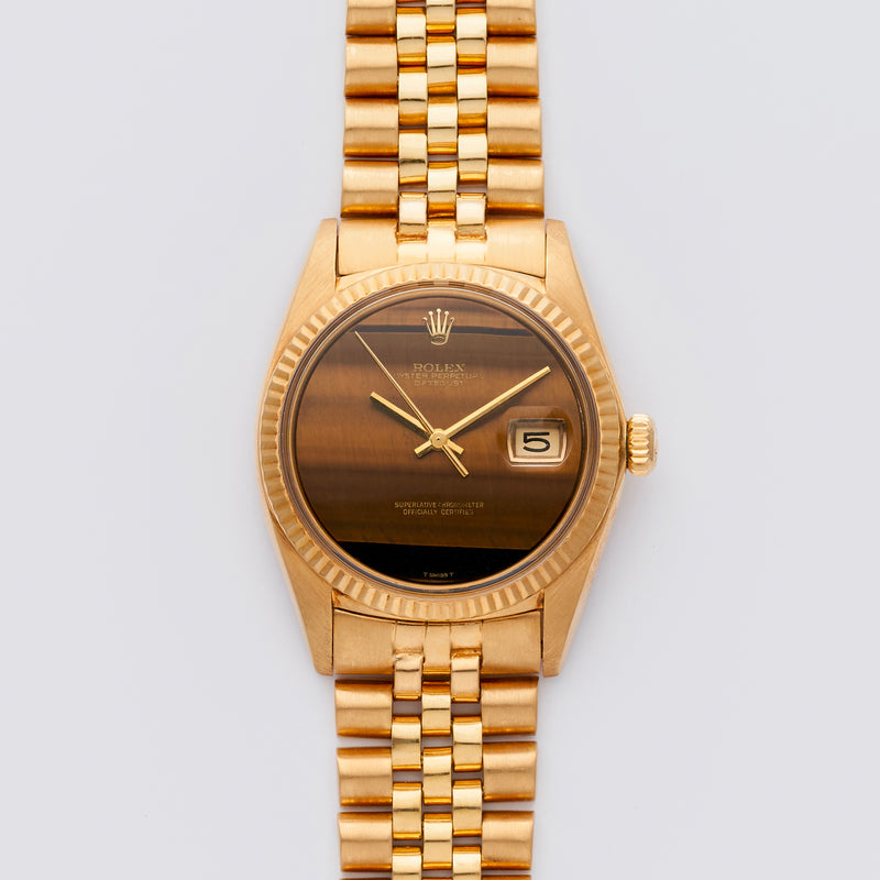1976 Rolex Oyster Perpetual 18k Yellow Gold Datejust "Tiger Eye" Dial 1601