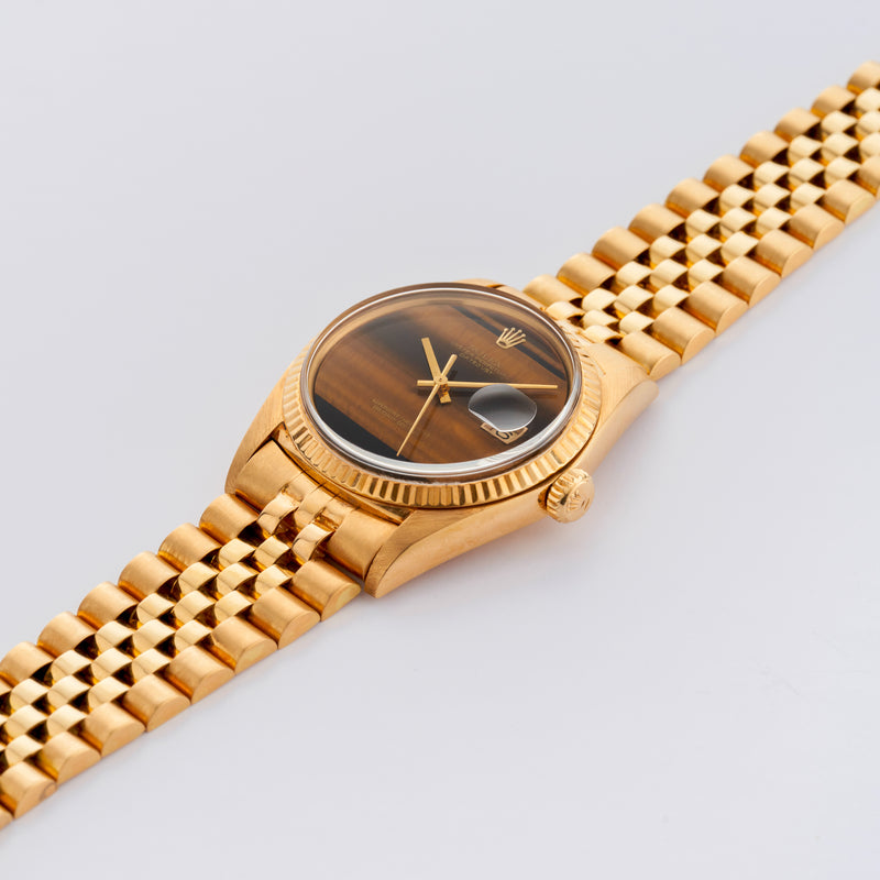 1976 Rolex Oyster Perpetual 18k Yellow Gold Datejust "Tiger Eye" Dial 1601