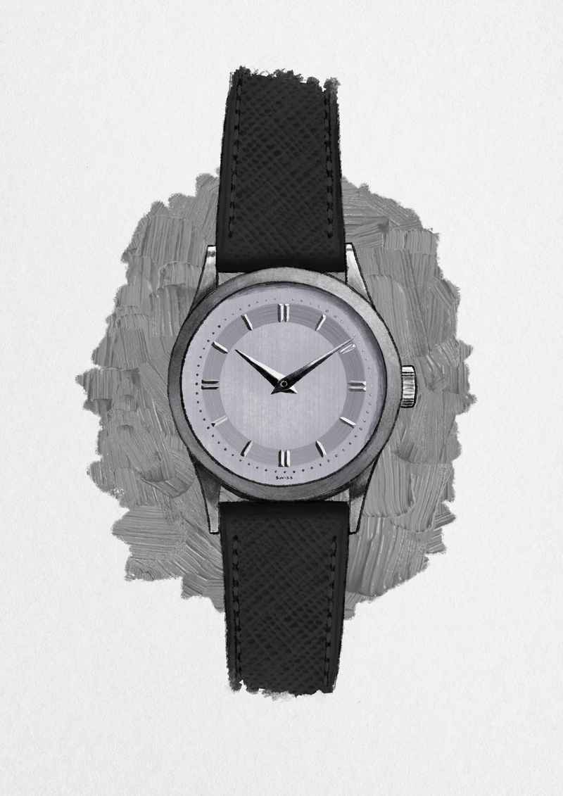 2023 The Archiwatch Anonymous "Two-Tone" Vertical Brushed Silver Dial 2510-2 #13/25