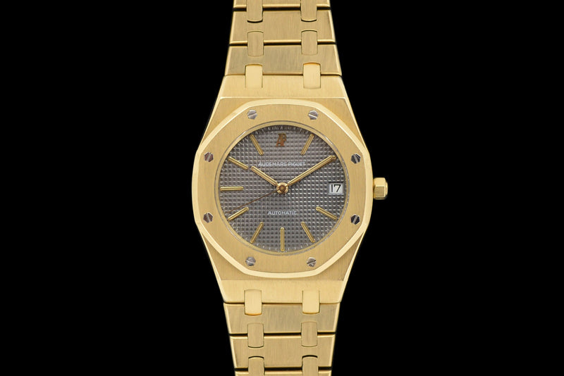 1980s Audemars Piguet Royal Oak 18k Yellow Gold Grey Dial 4100BA