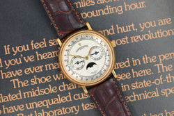 1990s Vacheron Constantin Patrimony Annual Calendar 18k Yellow Gold Guilloché Dial 47052