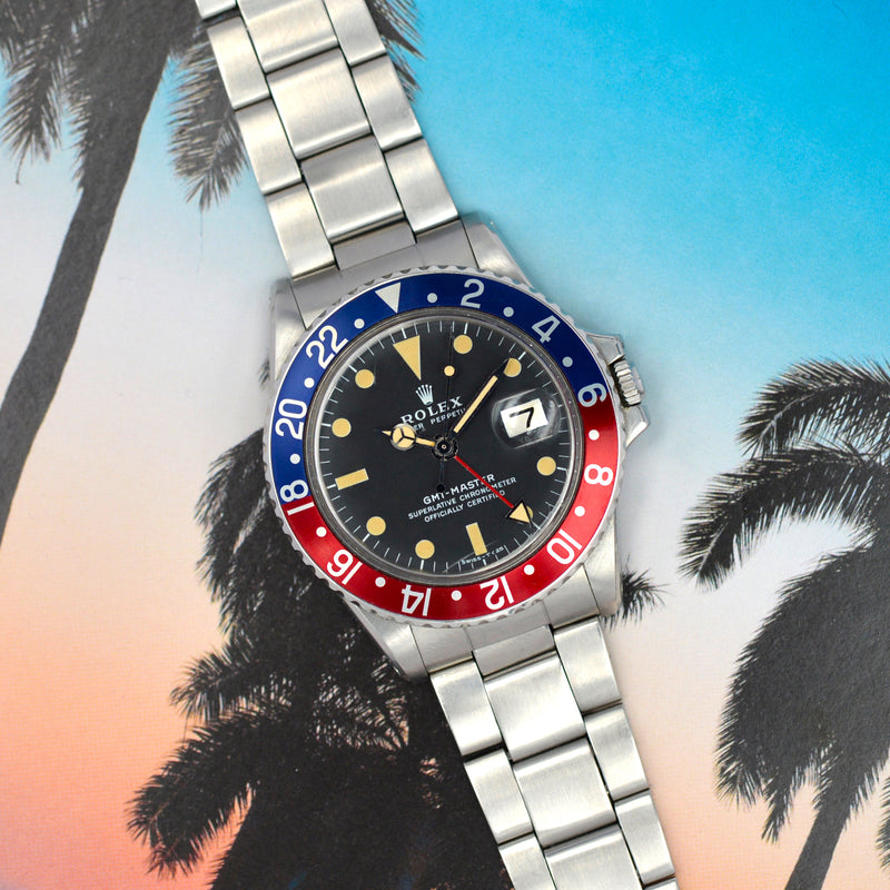 1972 Rolex Oyster Perpetual GMT Master Pepsi bezel Mk2 1675