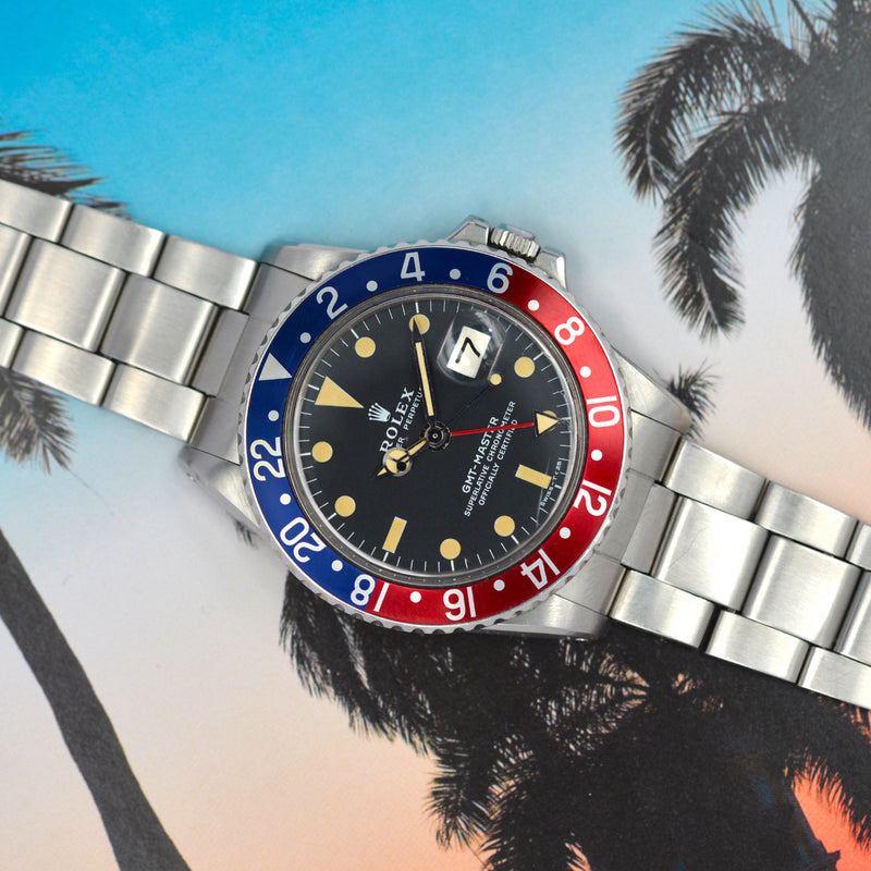 1972 Rolex Oyster Perpetual GMT Master Pepsi bezel Mk2 1675