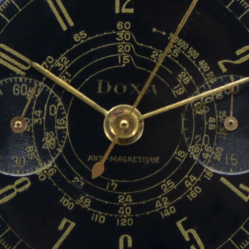 1940s Doxa "Art Deco" Oversize Gilt Chronograph
