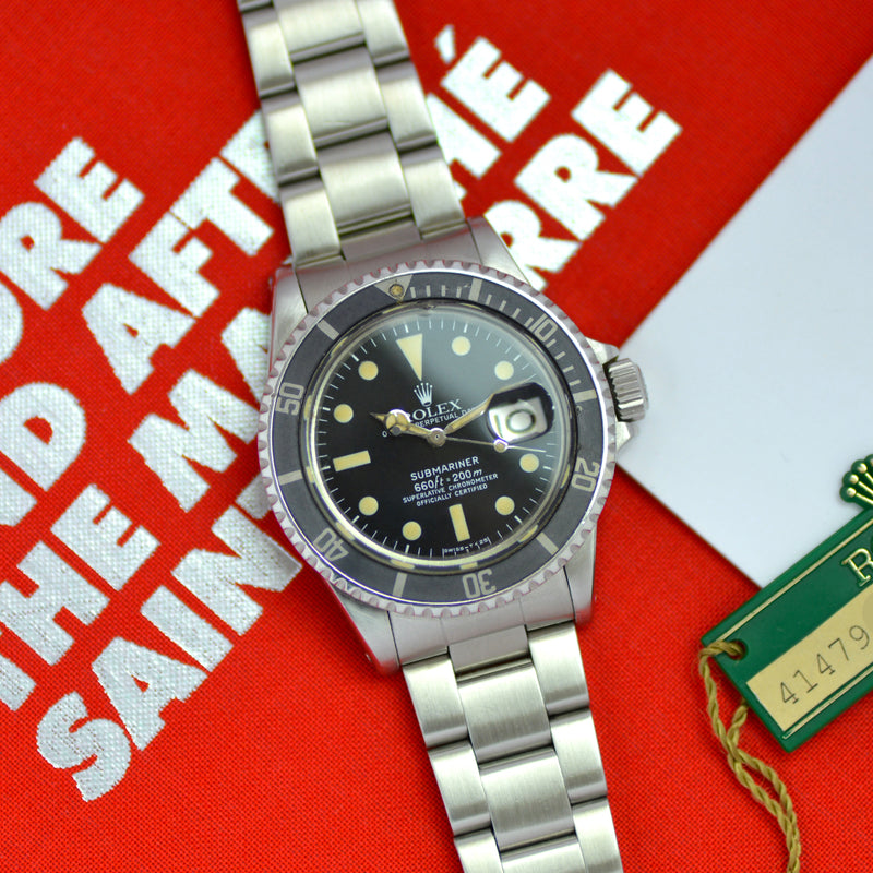 1976 Rolex Oyster Perpetual Submariner 1680 with box, service paper and tag