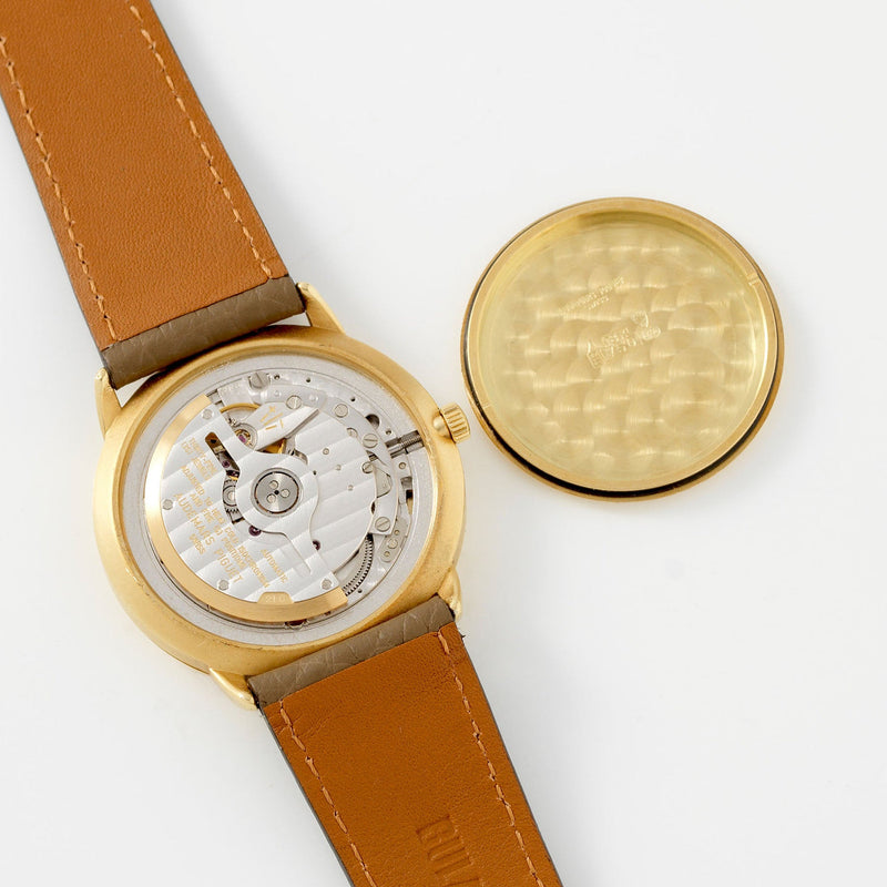 1990s Audemars Piguet Dual Time 18k Yellow Gold White Dial 25685 BA