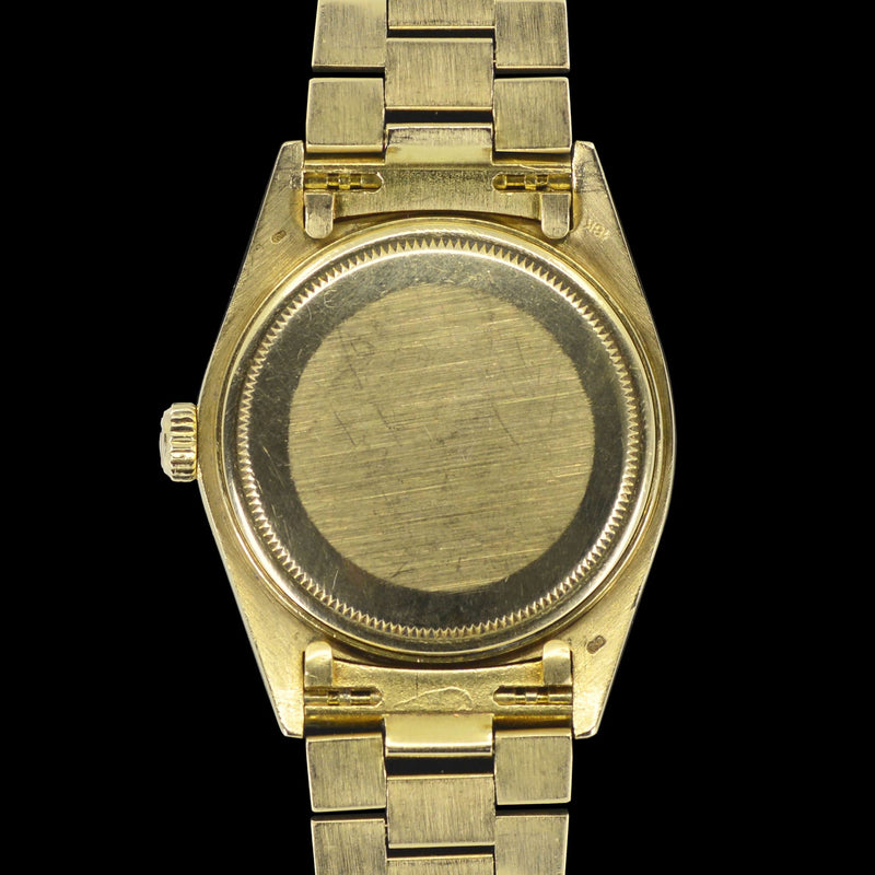1977 Rolex Oyster Perpetual Datejust 18k Yellow Gold Onyx Dial 16018